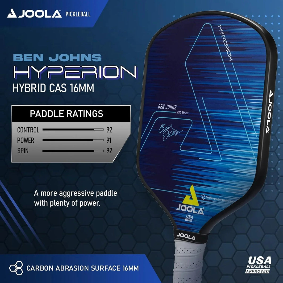JOOLA Hyperion CAS 16mm Pickleball Paddle - View 3
